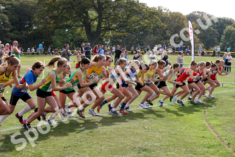 Start of the under-15s, Northern Cross Country Relay, Graves Park, Sheffield